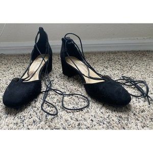Chinese Laundry tie lace up black heels size 8